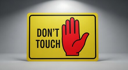 Fototapeta premium Important Notice Do Not Touch Sign - Safety First