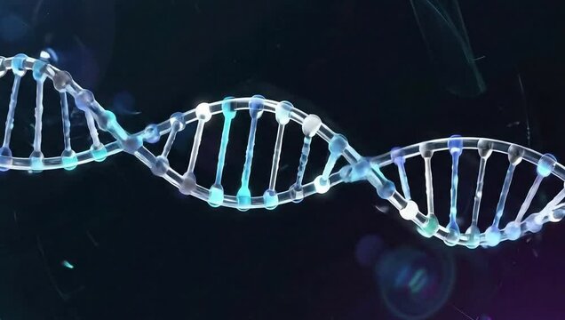 Dna structure animation: explore genetic code, biology, science, and medical research visuals