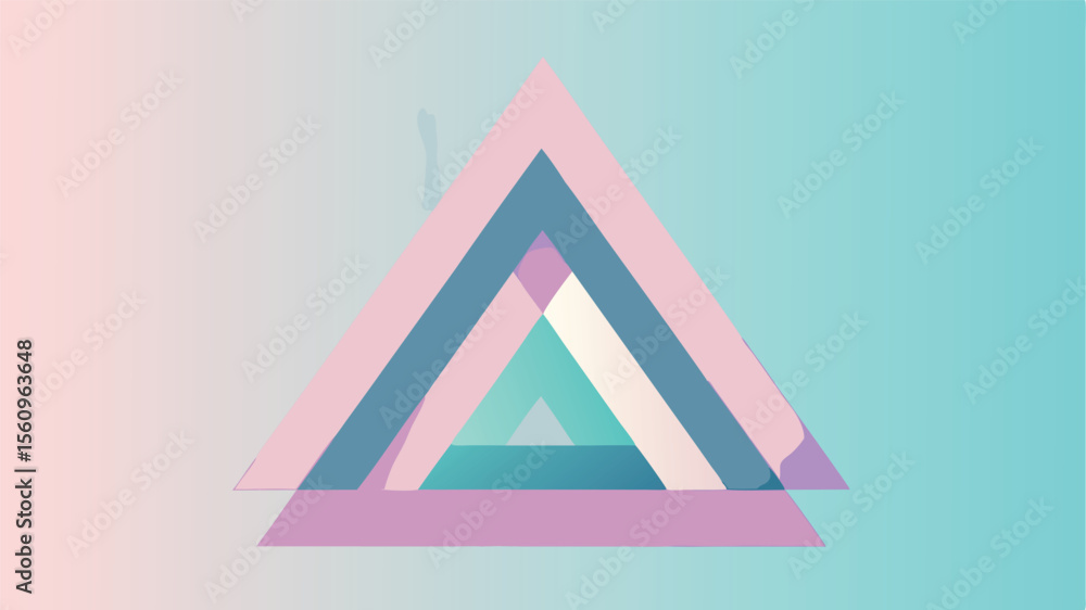 Poster abstract geometric composition of overlapping triangle shapes and gradient background
