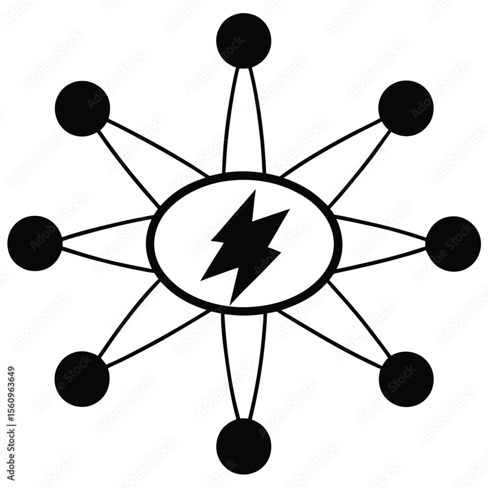 Poster physicist element isolated charged particles diagram on white background