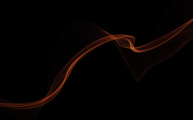 Dark abstract background with a glowing abstract waves