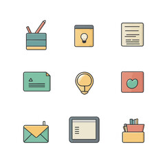 2D Flat icon Business & Productivity Icons isolated in White Background