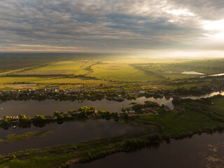 sunset over the river