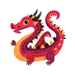 Naklejka premium vector illustration of dragon isolated in White Background, dragon vector