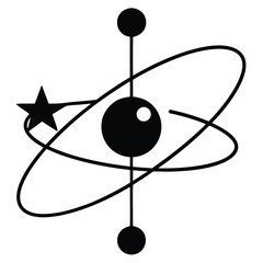 physicist element isolated force diagram on white background