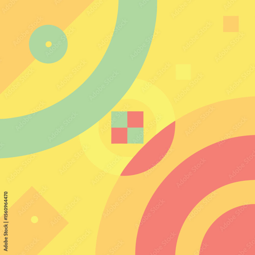 Aufkleber abstract geometric composition with colorful shapes and transparency for creative projects