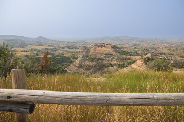 Fototapeta premium The Badlands rock formations at Theodore Roosevelt National Park, North Dakota