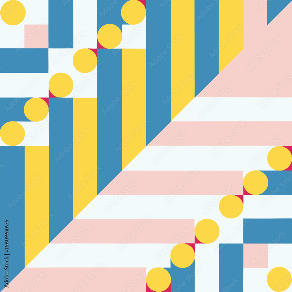 Aufkleber abstract geometric composition with colorful shapes and transparent background