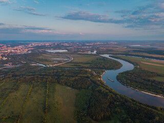 aerial view of the river