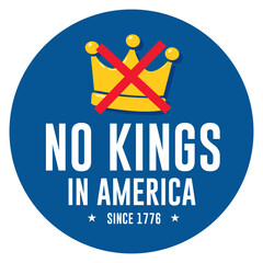 no kings in America pin button vector design