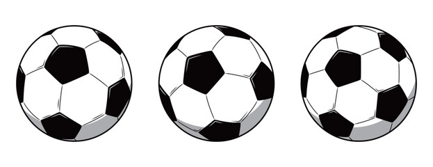 football icon illustration set (vector, cutout)