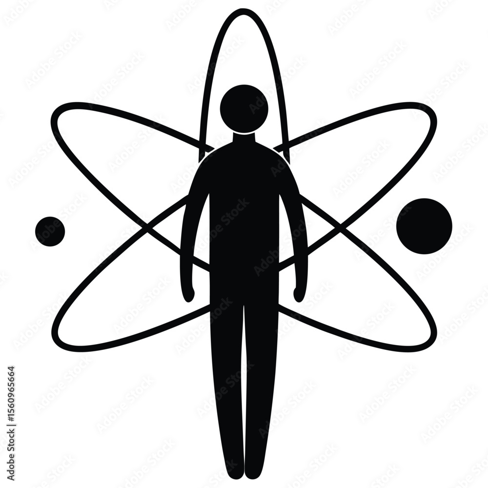 Poster physicist element isolated photon on white background