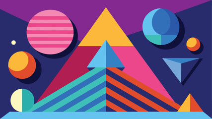 Abstract geometric composition with shapes and vibrant colors design element