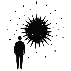 physicist element isolated supernova explosion on white background