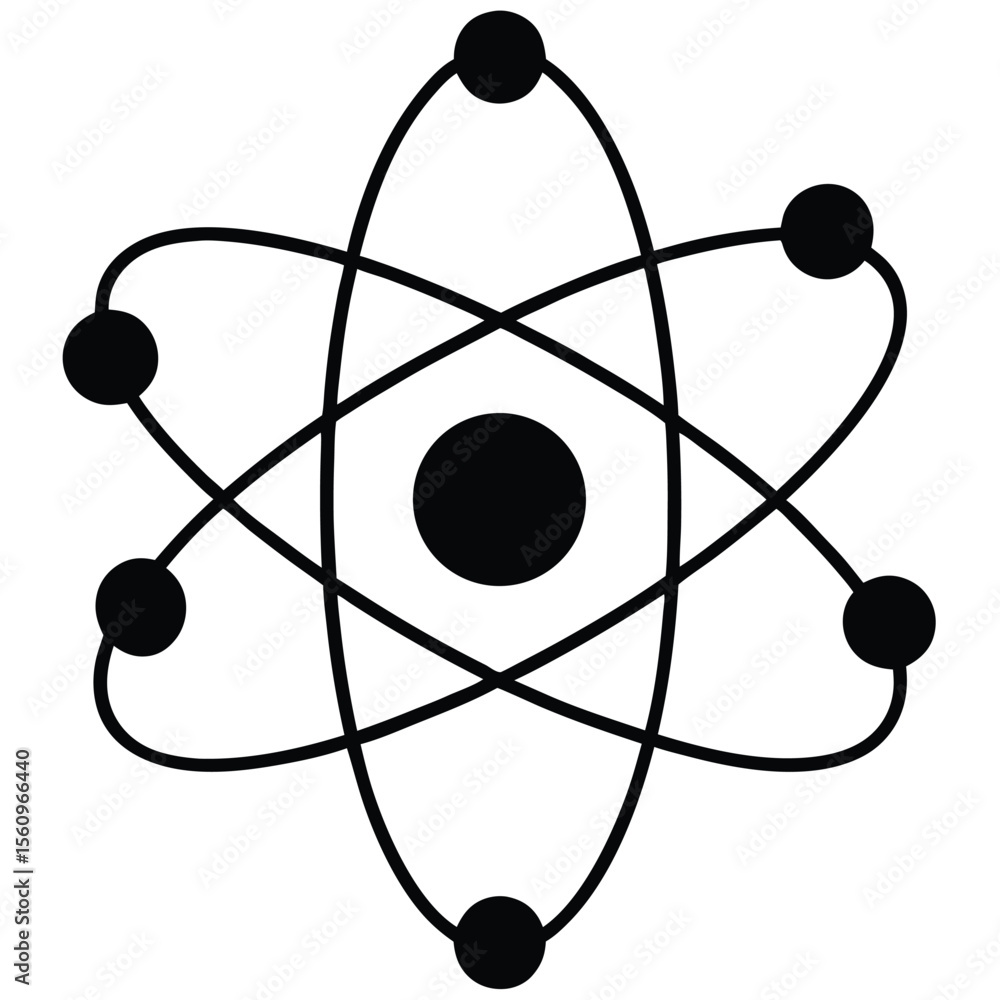Aufkleber physicist element isolated tachyon particle model on white background