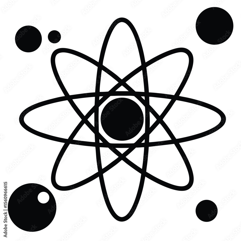 Poster physicist element isolated vector diagrams on white background