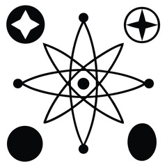 physicist element isolated vector diagrams on white background
