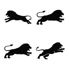 Dynamic Lion Jump Vector Design Bundle Vector Illustration