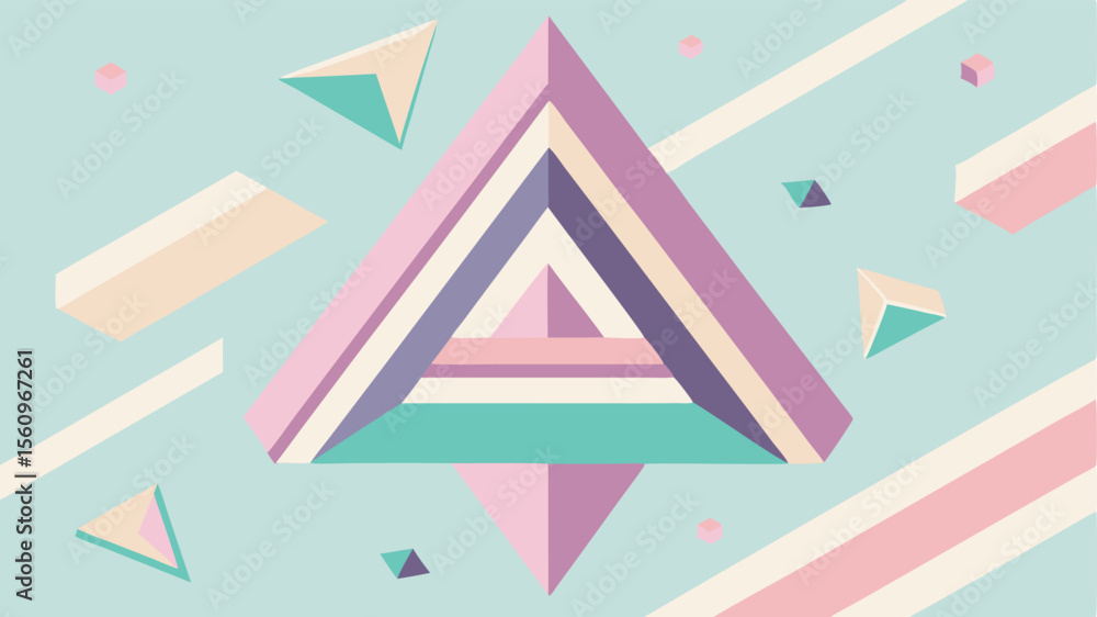 Poster abstract geometric design featuring pastel colors and transparency suitable for all projects