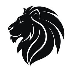 Bold Lion Tattoo Silhouette Logo Artwork Vector Illustration