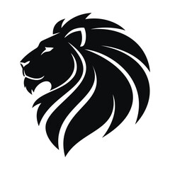 Lion Tattoo Silhouette Logo Design Vector Illustration
