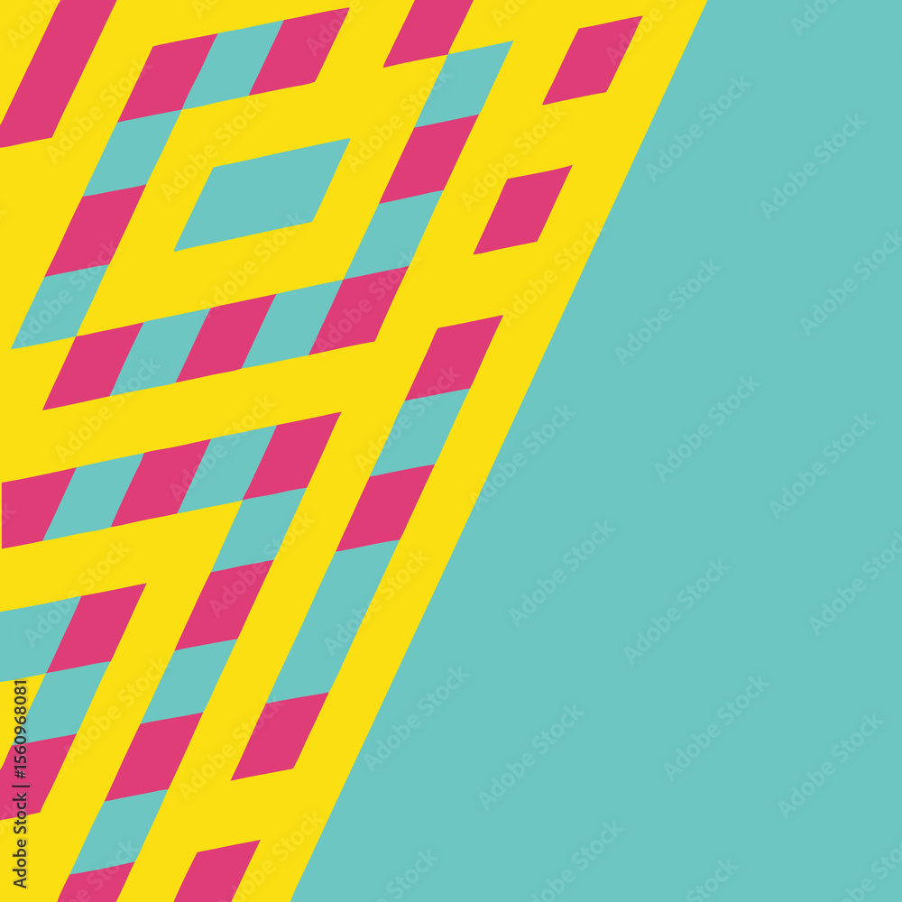 Poster abstract geometric design with bold colors for background or graphic design usage