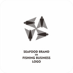 Fototapeta premium Minimalist Fish Logo – Line Art Design for Seafood or Fishing Brand