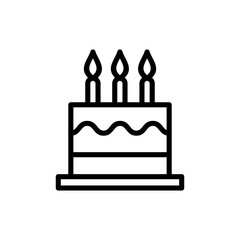 Cake icon symbol for apps and websites. Cake sign and symbol. Birthday cake icon