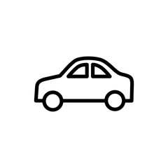 Car icon symbol for apps and websites. car sign and symbol. small sedan