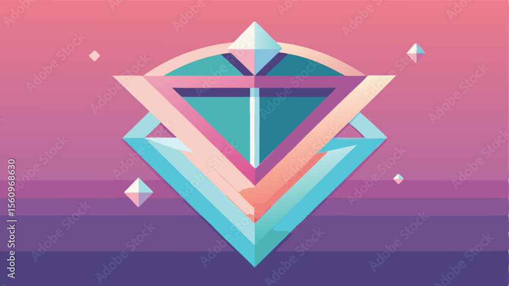 Poster abstract geometric design with modern triangles and geometric shapes on a gradient background