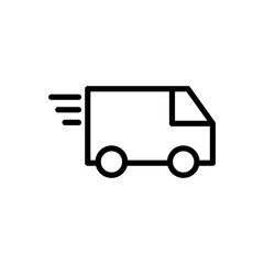 Delivery truck icon symbol for apps and websites. Delivery truck sign and symbol. Shipping fast delivery icon