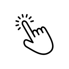 Hand click icon symbol for apps and websites. pointer sign and symbol. hand cursor icon