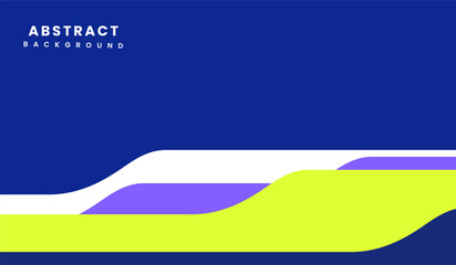 Neon green and purple abstract geometric vector design with blue background premium vector