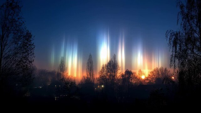 Like a curtain closing on the day a haze of spectral beings materialized in the twilight sky their presence both haunting and mesmerizing.