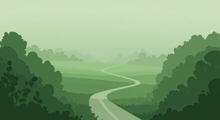 
Green landscape, farm region