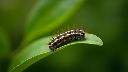 Hairy Caterpillar on Leaf