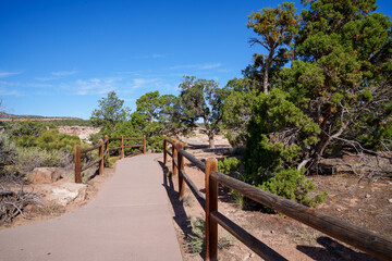 Paved trail leading to Cold Shivers Overlook - Colorado National Monument