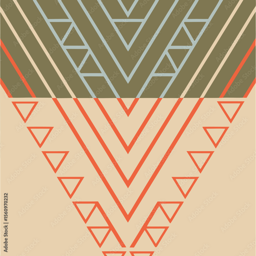 Poster abstract geometric pattern with modern aesthetic on a transparent background