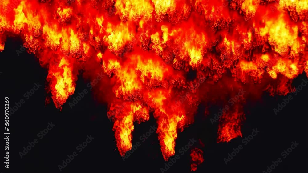 Poster dramatic fiery explosion sequence illustrating intense flames and dynamic movements
