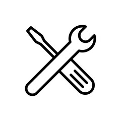 Repair tools icon symbol for apps and websites. tool sign and symbol. setting icon. Wrench and screwdriver. Service