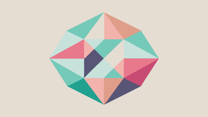 Abstract geometric polygonal shape with pastel colors suitable for graphic design projects