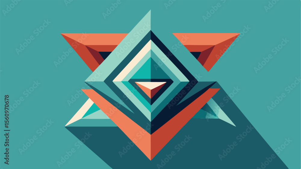 Poster abstract geometric shape illustration with colorful triangles and vector design elements