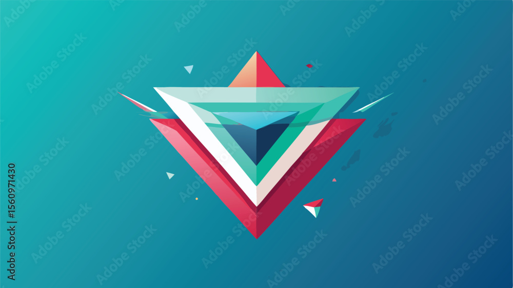 Poster abstract geometric triangle composition in modern style with vector graphic design elements