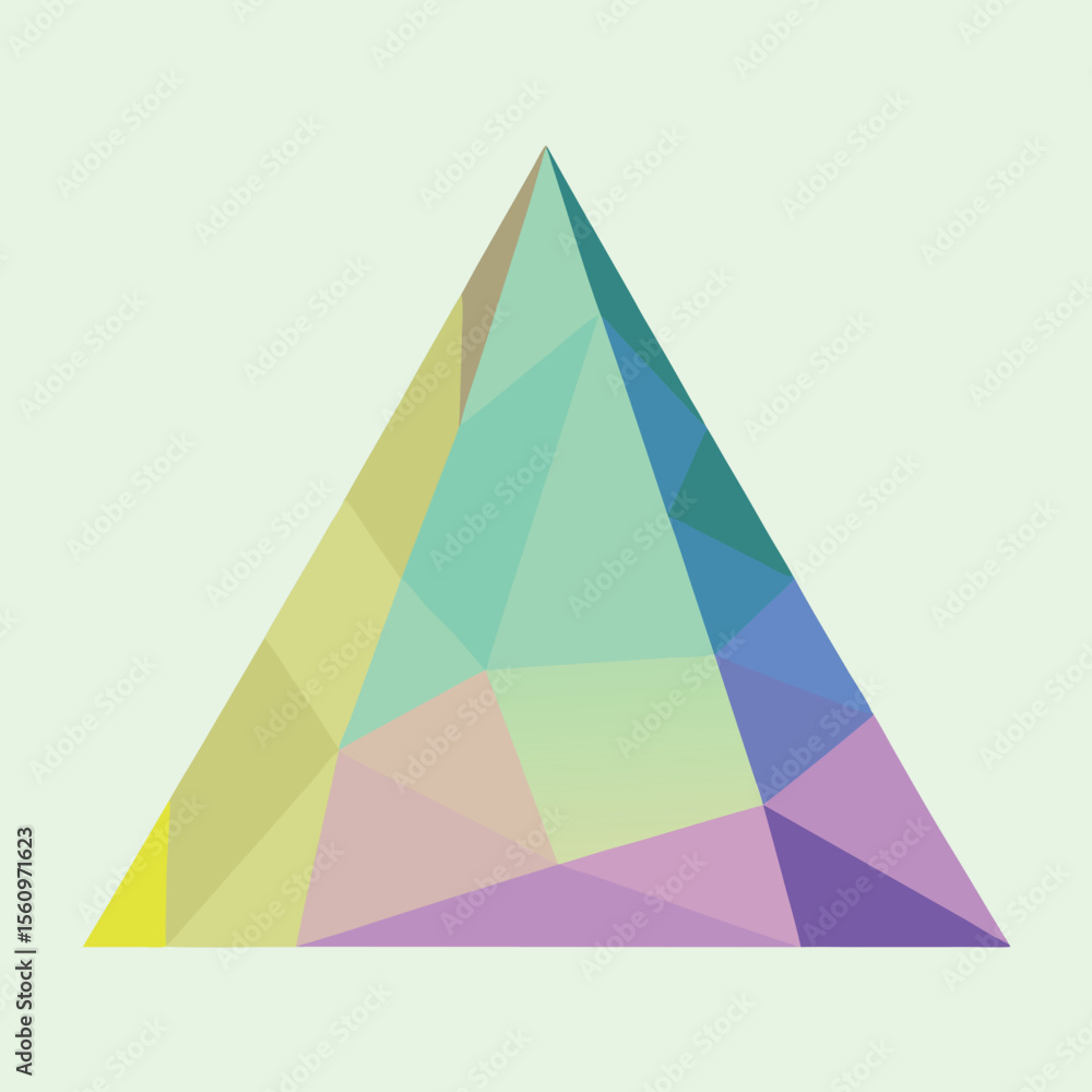 Poster abstract geometric triangle composition with pastel colors suitable for design projects