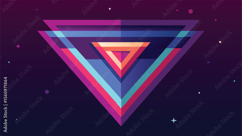 Poster abstract geometric triangle design in vibrant modern style with transparency effect