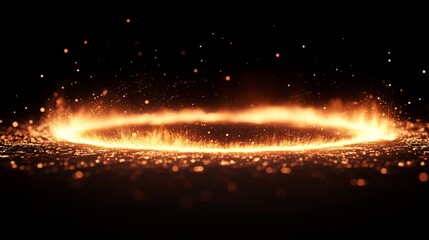 fire flames with sparks on a black background - ai