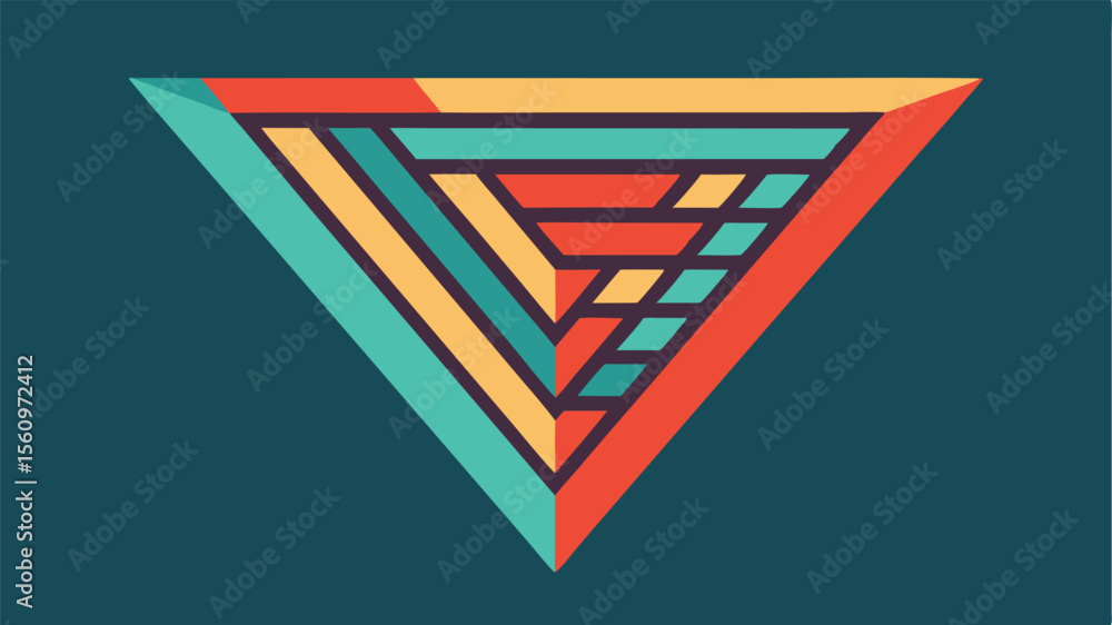 Poster abstract geometric triangle design with retro color palette suitable for diverse projects