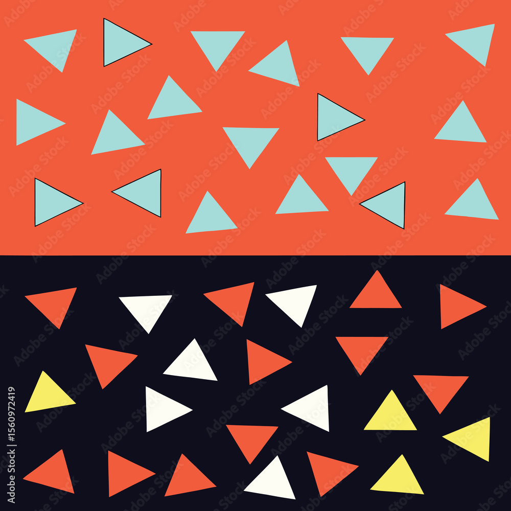 Poster abstract geometric triangle pattern with colorful elements suitable for diverse design uses