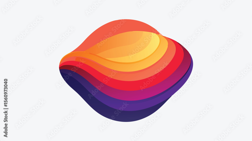 Poster abstract gradient shape in vibrant colors with modern design elements