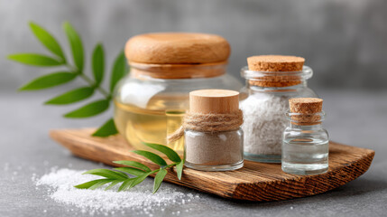 Natural zero waste spa beauty for skincare and composting. serene concept of cleanliness and organic wellness for body